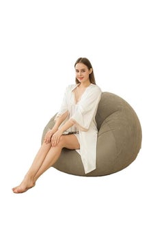 Inflatable Sofa with Air Pump, Foldable Lounge Chair, Single Person Plush Sofa, Inflatable Outdoor Study Chair(Brown)