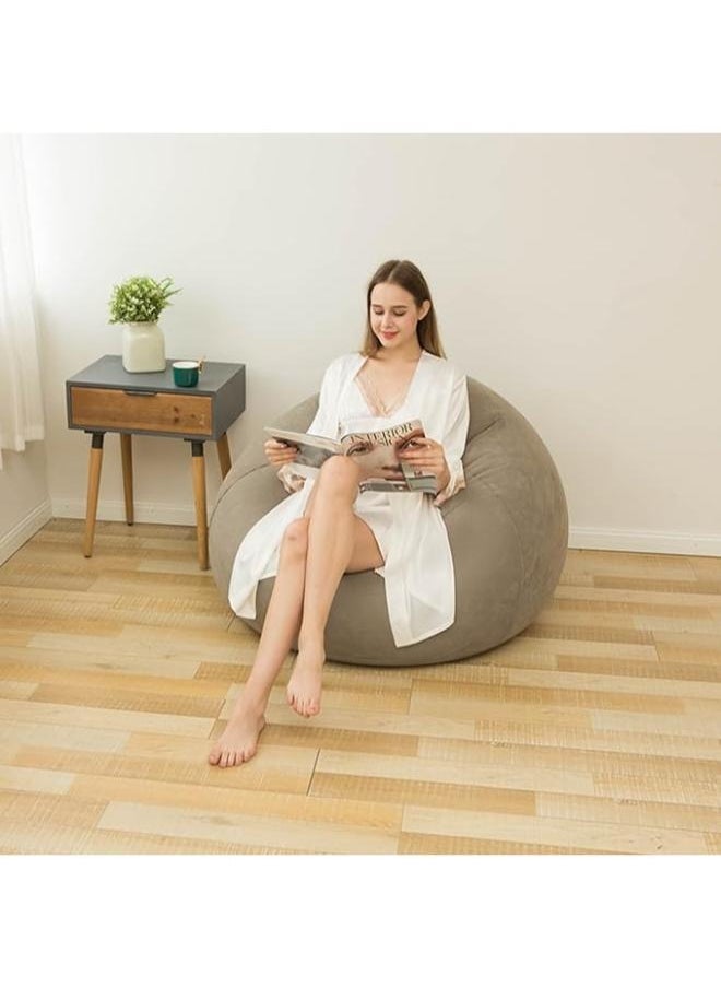 Executive LLC - Inflatable Sofa with Air Pump, Foldable Lounge Chair, Single Person Plush Sofa, Inflatable Outdoor Study Chair(Brown) - Image 1