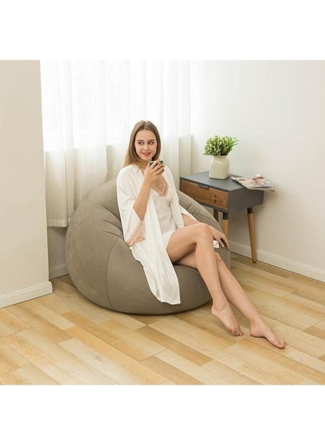 Executive LLC - Inflatable Sofa with Air Pump, Foldable Lounge Chair, Single Person Plush Sofa, Inflatable Outdoor Study Chair(Brown) - Image 1
