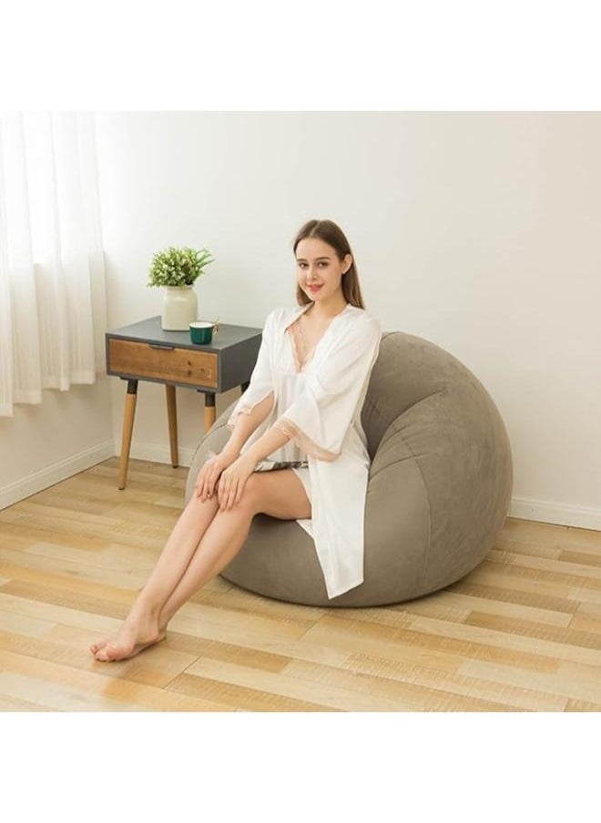 Executive LLC - Inflatable Sofa with Air Pump, Foldable Lounge Chair, Single Person Plush Sofa, Inflatable Outdoor Study Chair(Brown) - Image 1