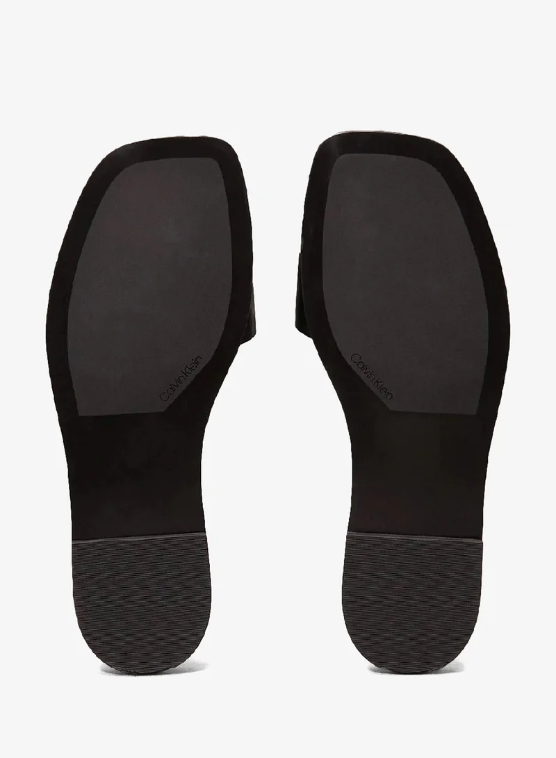 CALVIN KLEIN Ck Black Leather Sliders for Women | Best Price UAE