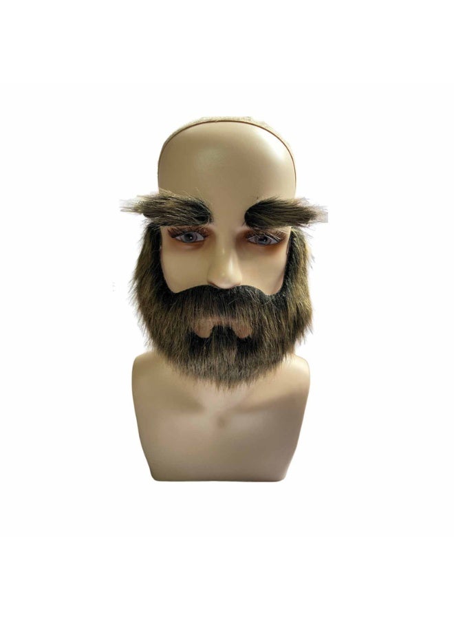 Novelty Self Adhesive Fake Beard DIY Fake Mustache and Eyebrows Set for Party Cosplay Props - Image 5