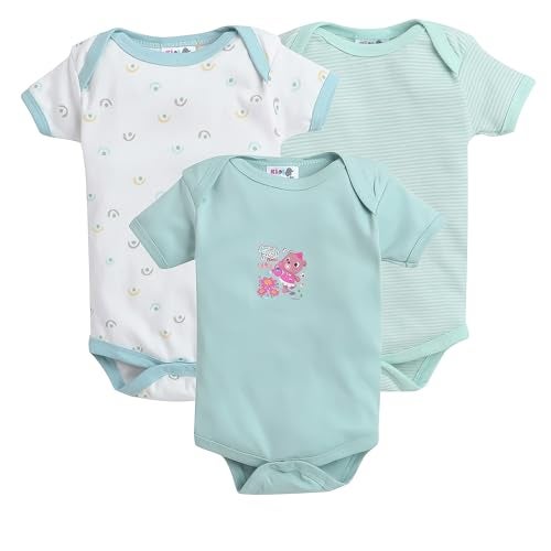 EIO Newborn Baby Cotton Romper Sleepsuit | Half Sleeve Jumpsuit Bodysuit for Boys & Girls | Soft Breathable Baby Clothes Combo Pack - Image 1