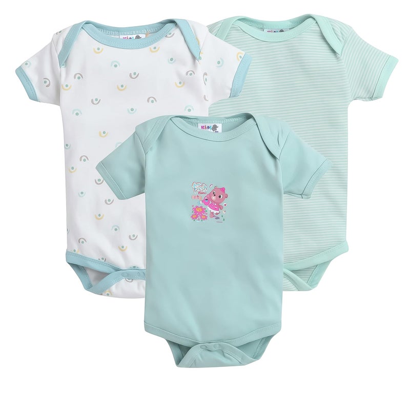EIO Newborn Baby Cotton Romper Sleepsuit | Half Sleeve Jumpsuit Bodysuit for Boys & Girls | Soft Breathable Baby Clothes Combo Pack - Image 5