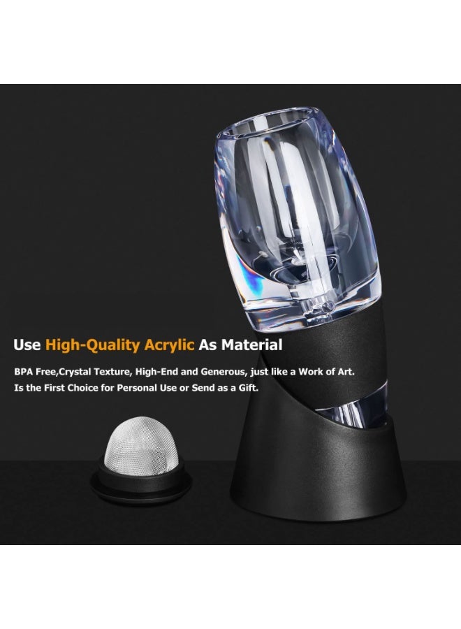Wine Aerator Decanter with Unique Base, Three-Stage Aeration, Pourer, Wine Sediment Filter, No-Drip Stand Convenience for Wine Lovers, Waiters, Sommeliers - Image 5
