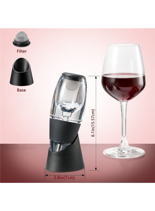Wine Aerator Decanter with Unique Base, Three-Stage Aeration, Pourer, Wine Sediment Filter, No-Drip Stand Convenience for Wine Lovers, Waiters, Sommeliers - Image 3