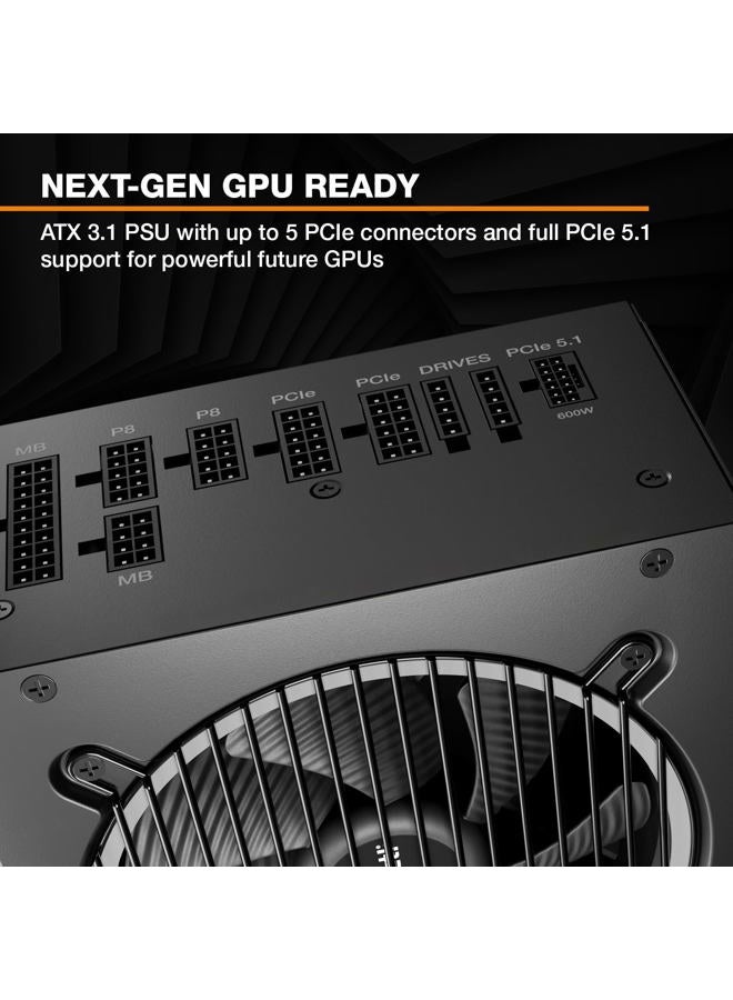 be quiet! Pure Power 13 M 750W Power Supply, 80 Plus® Gold Certification, ATX 3.1 PSU, Support for PCIe 5.1 GPUs, semi-Passive 120mm be quiet! Fan, LLC Technology, Single Rail, for Overclocked GPUs - Image 4