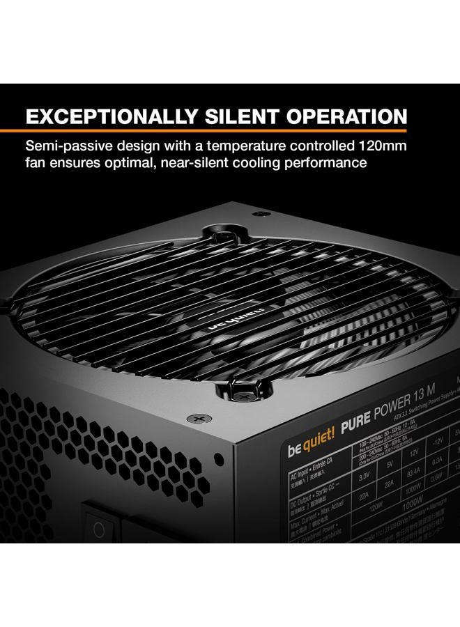be quiet! Pure Power 13 M 750W Power Supply, 80 Plus® Gold Certification, ATX 3.1 PSU, Support for PCIe 5.1 GPUs, semi-Passive 120mm be quiet! Fan, LLC Technology, Single Rail, for Overclocked GPUs - Image 2