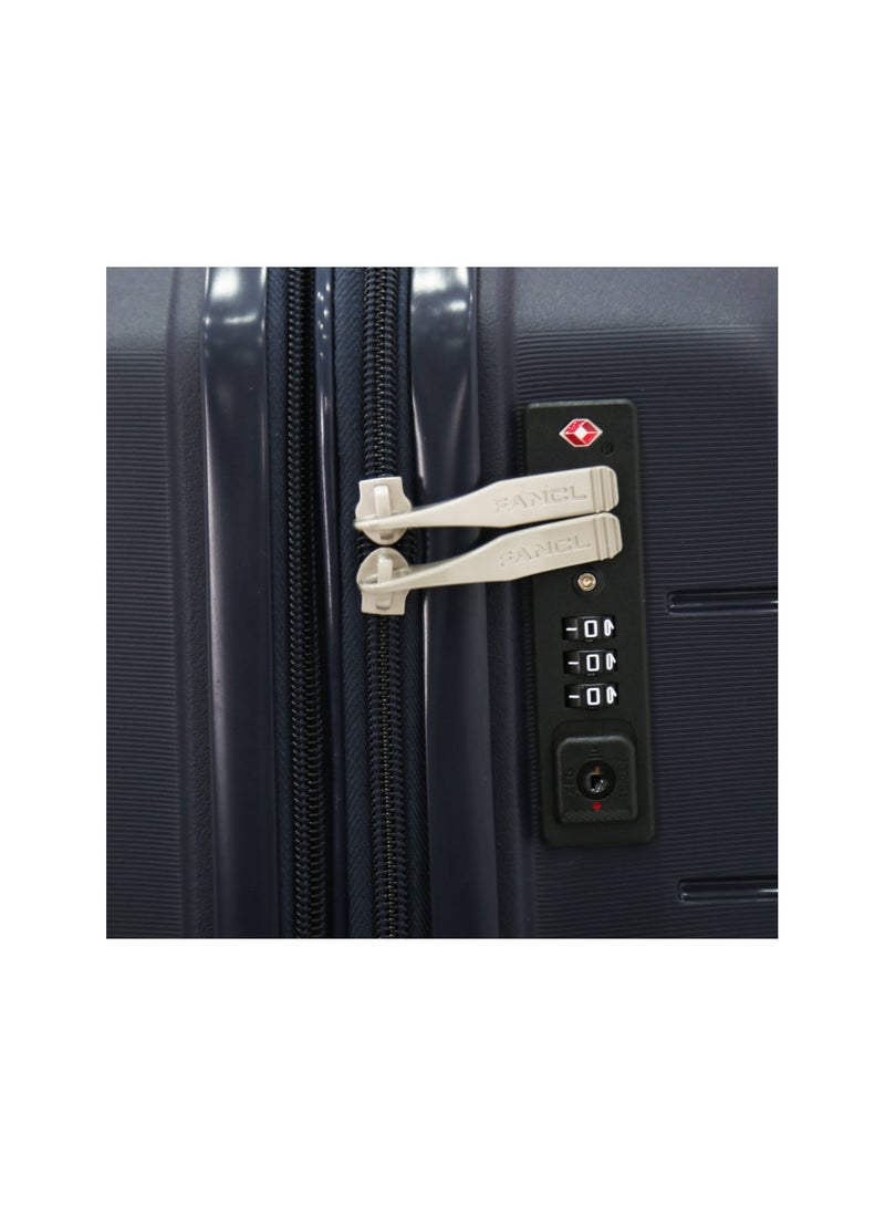 Fancl طقم حقائب أمتعة بعجلات من الجانب الصلب 4 قطع، أزرق (BC-12"،S-20"،M-24"،L-28") - Image 5