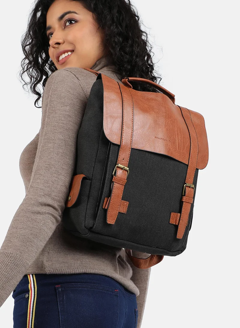 Haute Sauce  Colour block Zip Lock Regular Vegan Leather Backpack for Women | Best Price UAE