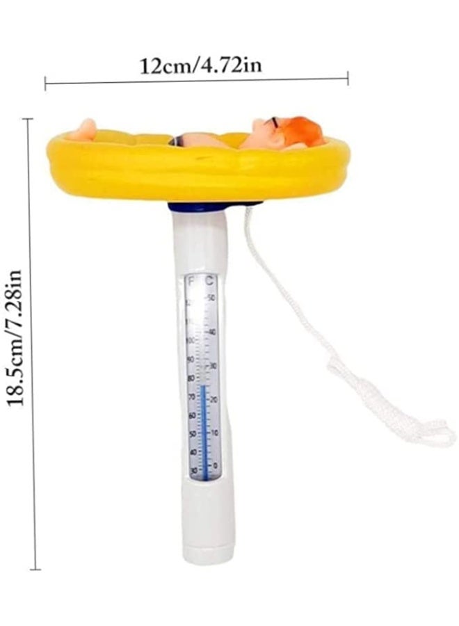 مقياس حرارة حمام السباحة، مستشعر درجة حرارة الماء المقاوم للماء، مقياس حرارة كبير عائم لدرجة حرارة الماء مع سلك لحمام السباحة الداخلي الخارجي، والمنتجع الصحي، وحوض الاستحمام الساخن، وحوض السمك، وبركة السمك، سهل التركيب - Image 3