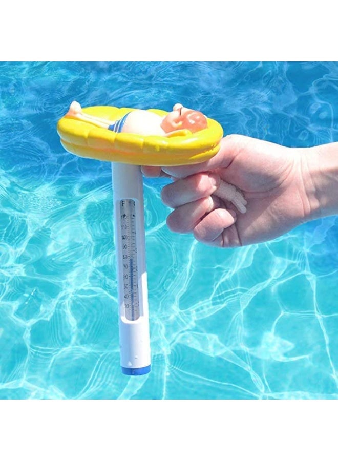 مقياس حرارة حمام السباحة، مستشعر درجة حرارة الماء المقاوم للماء، مقياس حرارة كبير عائم لدرجة حرارة الماء مع سلك لحمام السباحة الداخلي الخارجي، والمنتجع الصحي، وحوض الاستحمام الساخن، وحوض السمك، وبركة السمك، سهل التركيب - Image 2