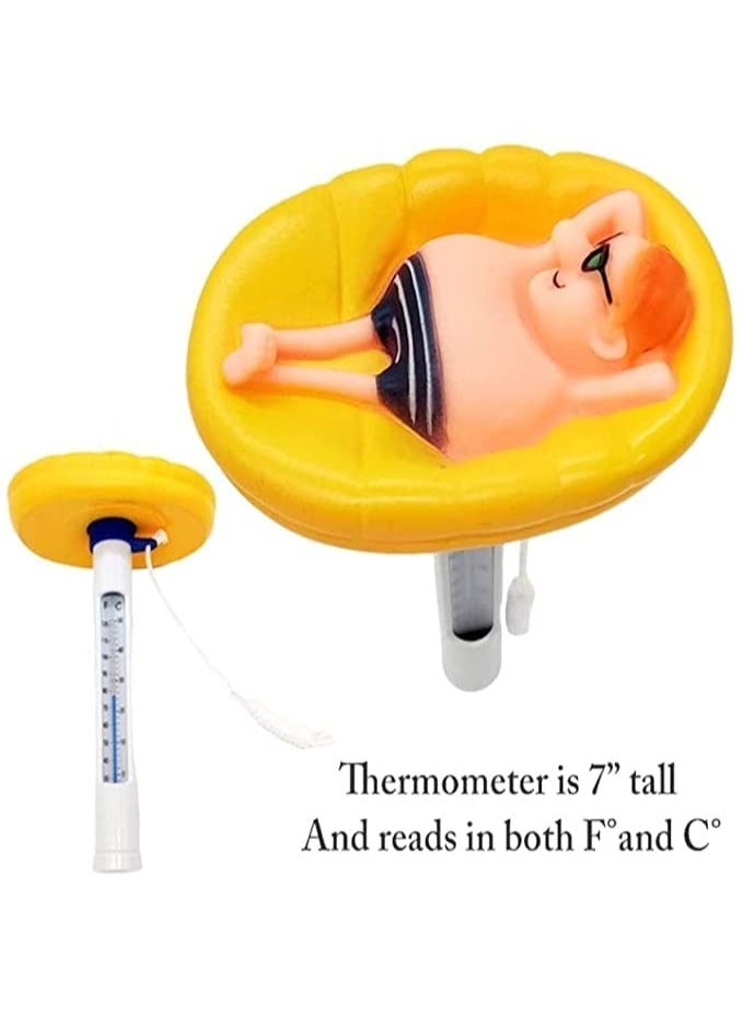 مقياس حرارة حمام السباحة، مستشعر درجة حرارة الماء المقاوم للماء، مقياس حرارة كبير عائم لدرجة حرارة الماء مع سلك لحمام السباحة الداخلي الخارجي، والمنتجع الصحي، وحوض الاستحمام الساخن، وحوض السمك، وبركة السمك، سهل التركيب - Image 5