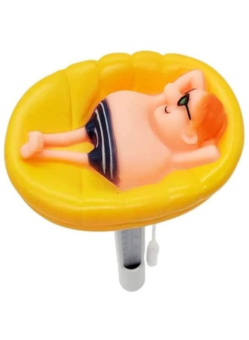 مقياس حرارة حمام السباحة، مستشعر درجة حرارة الماء المقاوم للماء، مقياس حرارة كبير عائم لدرجة حرارة الماء مع سلك لحمام السباحة الداخلي الخارجي، والمنتجع الصحي، وحوض الاستحمام الساخن، وحوض السمك، وبركة السمك، سهل التركيب - Image 1