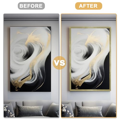 Soengsau Glittery Gold Finish Molding Trim, 196.8" L x 0.47" W Peel and Stick Decoration Strip for Ceiling, Wall, Tile Edge, Furniture Cabinet, Mirror - Image 4