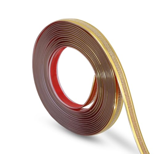 Soengsau Glittery Gold Finish Molding Trim, 196.8" L x 0.47" W Peel and Stick Decoration Strip for Ceiling, Wall, Tile Edge, Furniture Cabinet, Mirror - Image 1