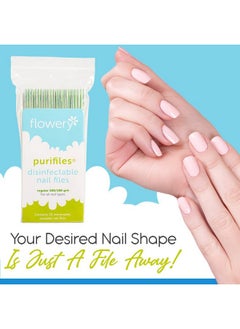 Flowery Green Core Disinfectable Nail Files 100180 Grit 20 Per Pack  - Image 2