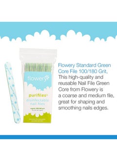 Flowery Green Core Disinfectable Nail Files 100180 Grit 20 Per Pack  - Image 3