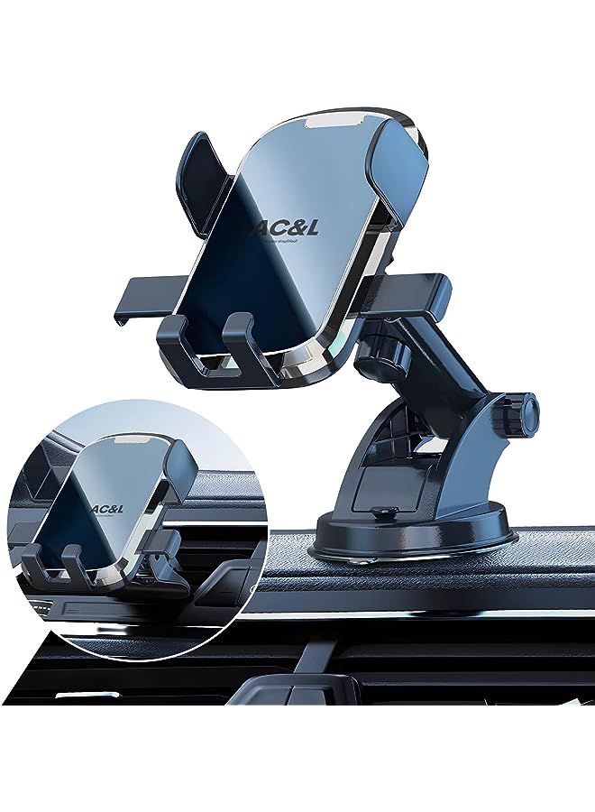 PROMASS Car Mount Phone Holder, Easy Clamp Cell Phone Holder With Strong suction for Car Dashboard, Windshield, Air Vent, 360 Degree Rotation & Adjustable Mobile Stand Compatible with All Smartphone  - Image 1