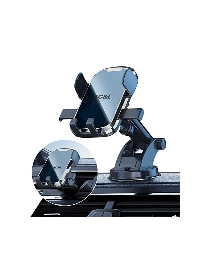 PROMASS Car Mount Phone Holder, Easy Clamp Cell Phone Holder With Strong suction for Car Dashboard, Windshield, Air Vent, 360 Degree Rotation & Adjustable Mobile Stand Compatible with All Smartphone  - Image 2