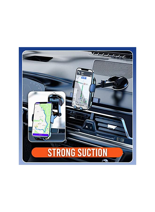 PROMASS Car Mount Phone Holder, Easy Clamp Cell Phone Holder With Strong suction for Car Dashboard, Windshield, Air Vent, 360 Degree Rotation & Adjustable Mobile Stand Compatible with All Smartphone  - Image 5