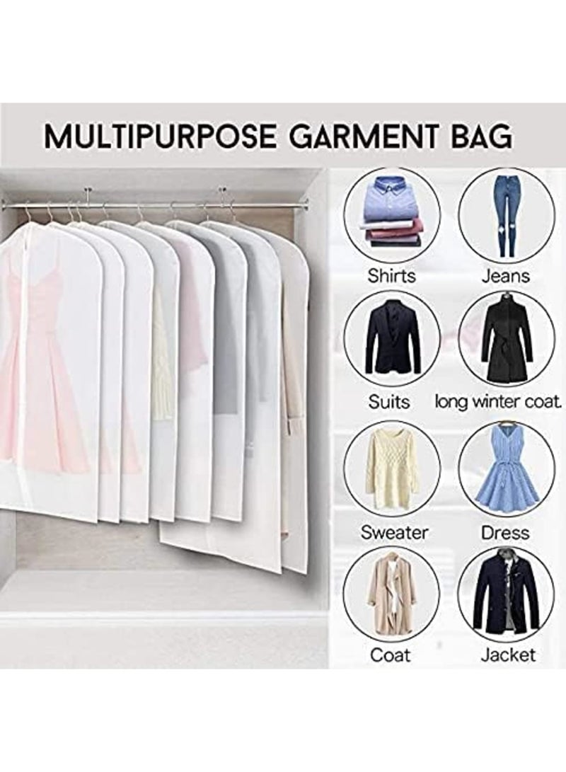 Luckam Garment Cover, Moth Proof Garment Bags, Clear Garment Bags, Hanging Garment Bag, Dress Garment Bags for Storage or for Travel, Breathable Dust and Waterproof Garment Covers Clear (43''/ 51'', 8 Pack) - Image 4