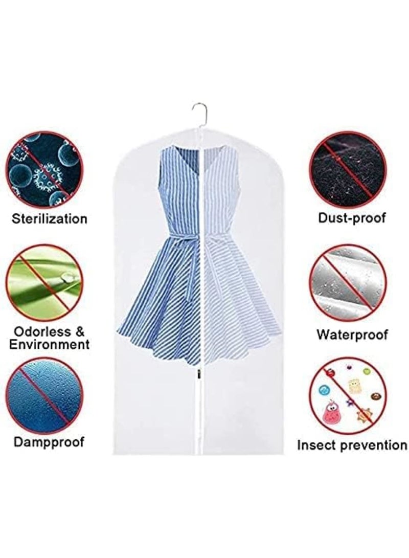 Luckam Garment Cover, Moth Proof Garment Bags, Clear Garment Bags, Hanging Garment Bag, Dress Garment Bags for Storage or for Travel, Breathable Dust and Waterproof Garment Covers Clear (43''/ 51'', 8 Pack) - Image 3