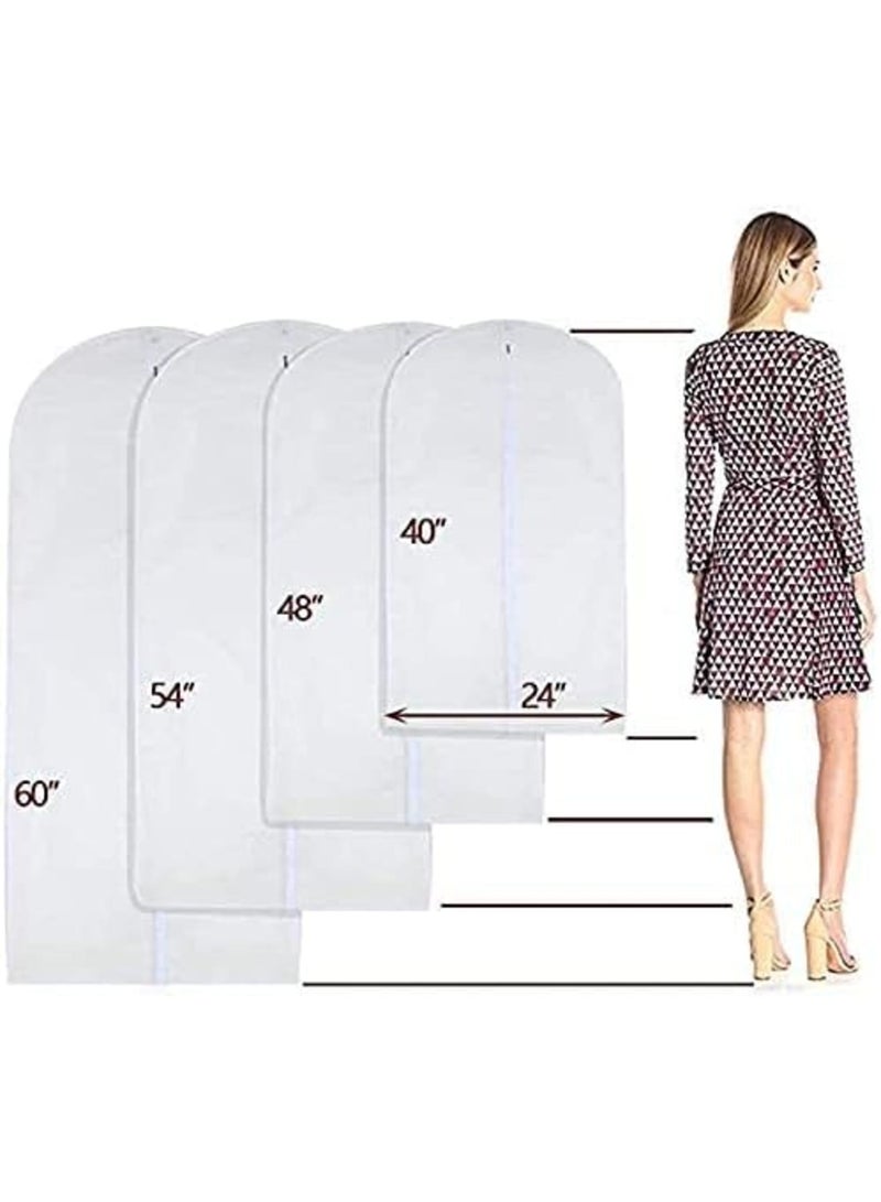 Luckam Garment Cover, Moth Proof Garment Bags, Clear Garment Bags, Hanging Garment Bag, Dress Garment Bags for Storage or for Travel, Breathable Dust and Waterproof Garment Covers Clear (43''/ 51'', 8 Pack) - Image 5
