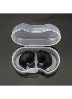 Swimming Earplugs Professional Ear Anti-water Silicone Earplugs Anti-noise Sleep Sound Insulation Earplugs Swimming Nose Clip Set-Color:Black Pair (high-grade Transparent)
