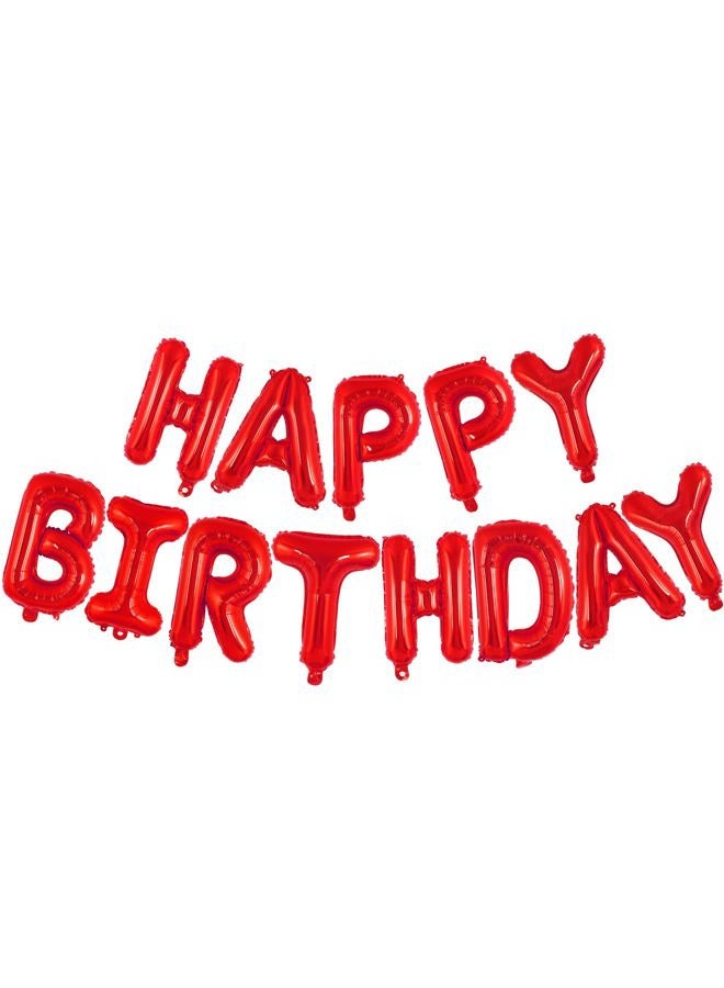 TOTAFAM Happy Birthday Balloons Banner 16 Inch, Foil Balloons Personalized Name Letters Balloons Sign Birthday Party Decorations for Women Men Boys Girls (Red) - Image 1