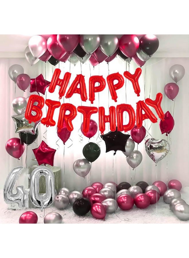 TOTAFAM Happy Birthday Balloons Banner 16 Inch, Foil Balloons Personalized Name Letters Balloons Sign Birthday Party Decorations for Women Men Boys Girls (Red) - Image 3