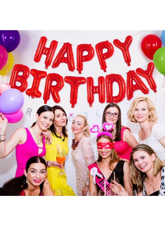 TOTAFAM Happy Birthday Balloons Banner 16 Inch, Foil Balloons Personalized Name Letters Balloons Sign Birthday Party Decorations for Women Men Boys Girls (Red) - Image 4