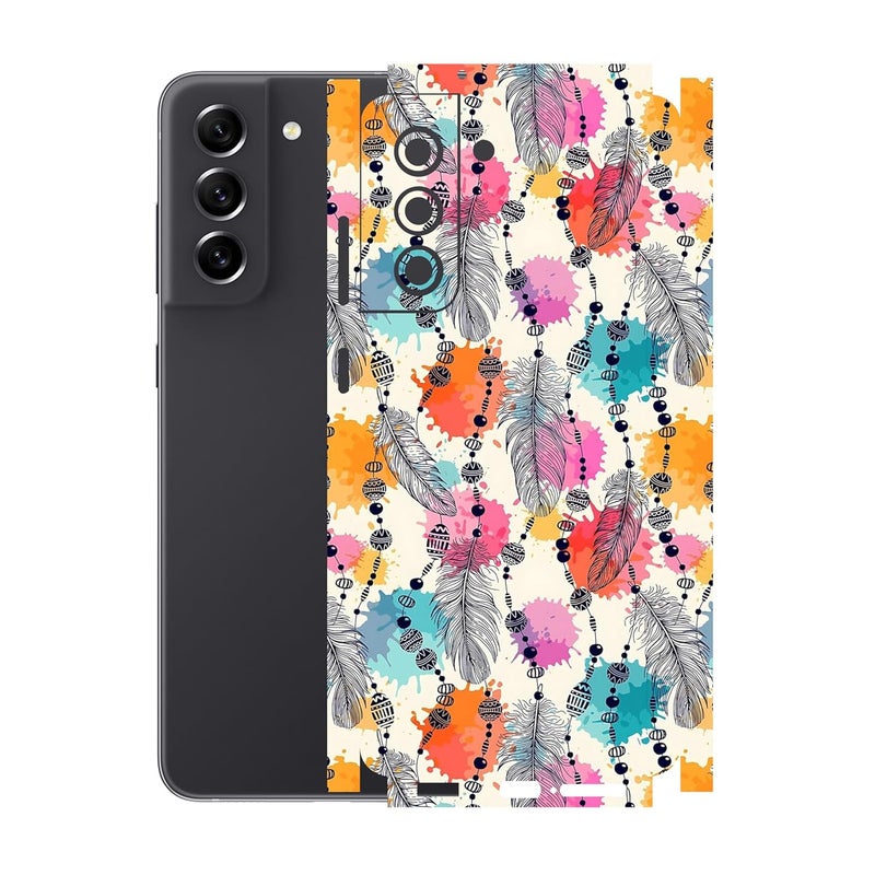 90STETHIX Compatible for Samsung Galaxy S21 FE (5G) Mobile Back Skin Screen Guard Protector (Coverage - Back+Camera+Sides) (Design-6) (217) - Image 1