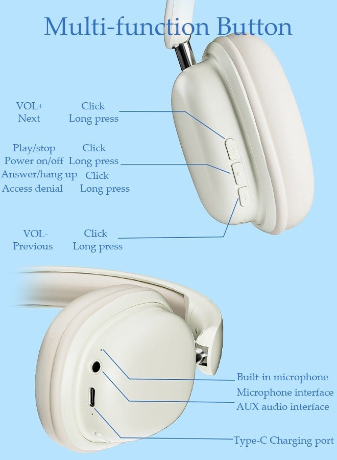 DUNISO Bluetooth Headphones Over Ear Wireless Headphones with Detachable Microphone HiFi Stereo Foldable Lightweight Headset, Deep Bass for Home Office Cellphone PC - Image 4