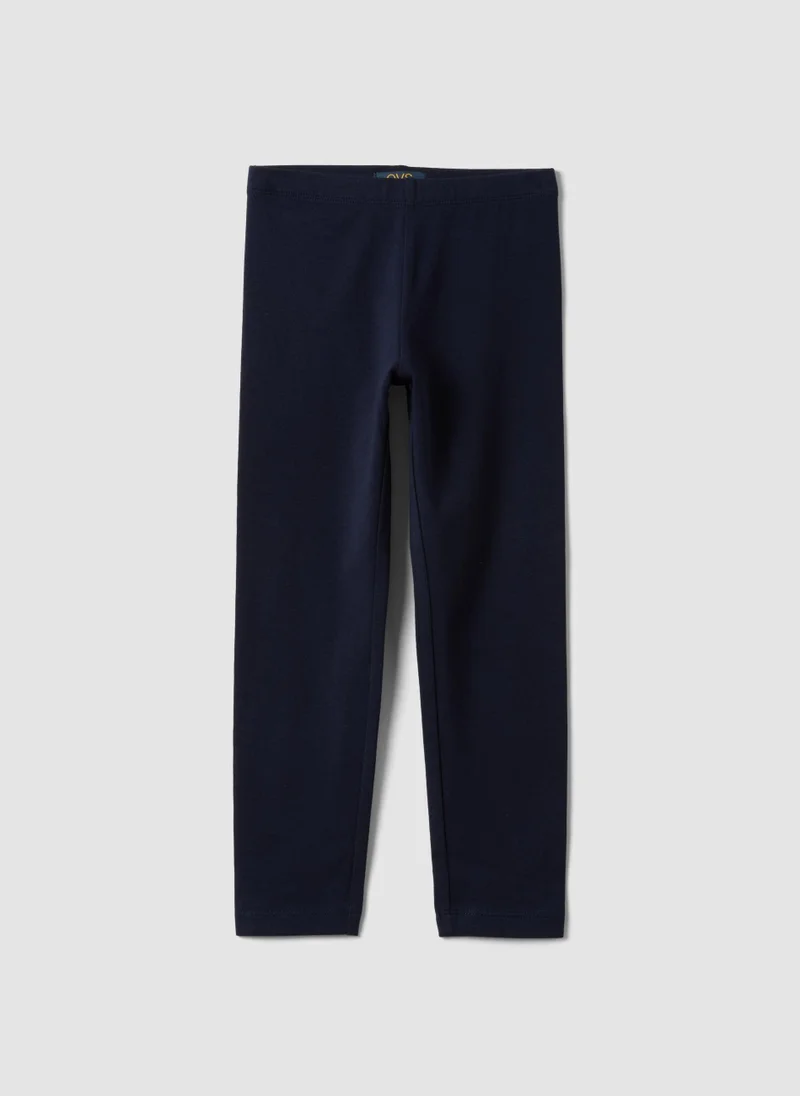 Ovs OVS Girlsâ€™ Blue Skinny Leggings In Stretch Organic Cotton