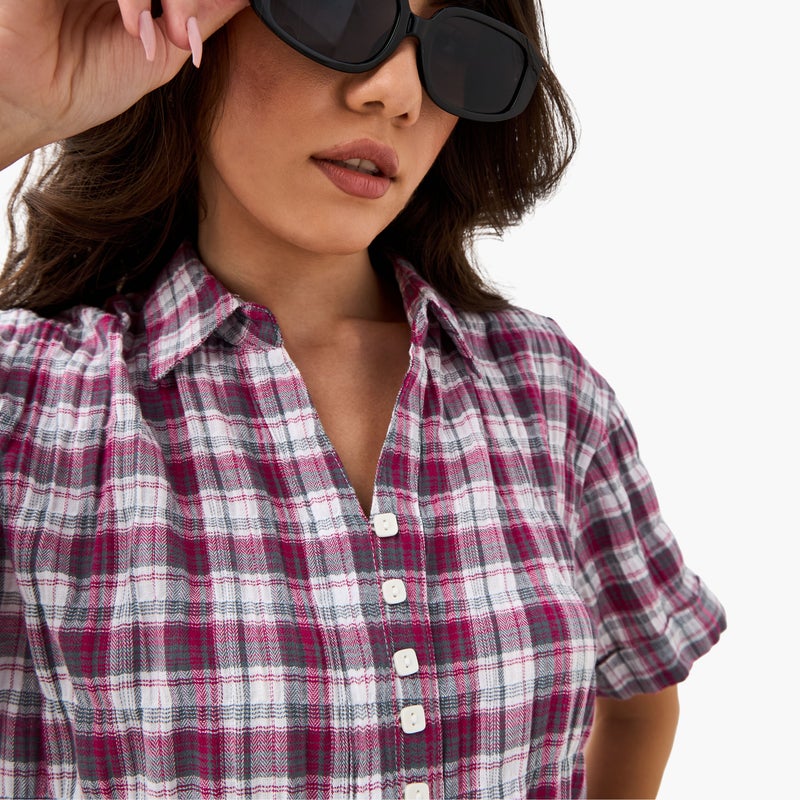 Lee Cooper Regular Fit Collared Checked Shirt - Image 4