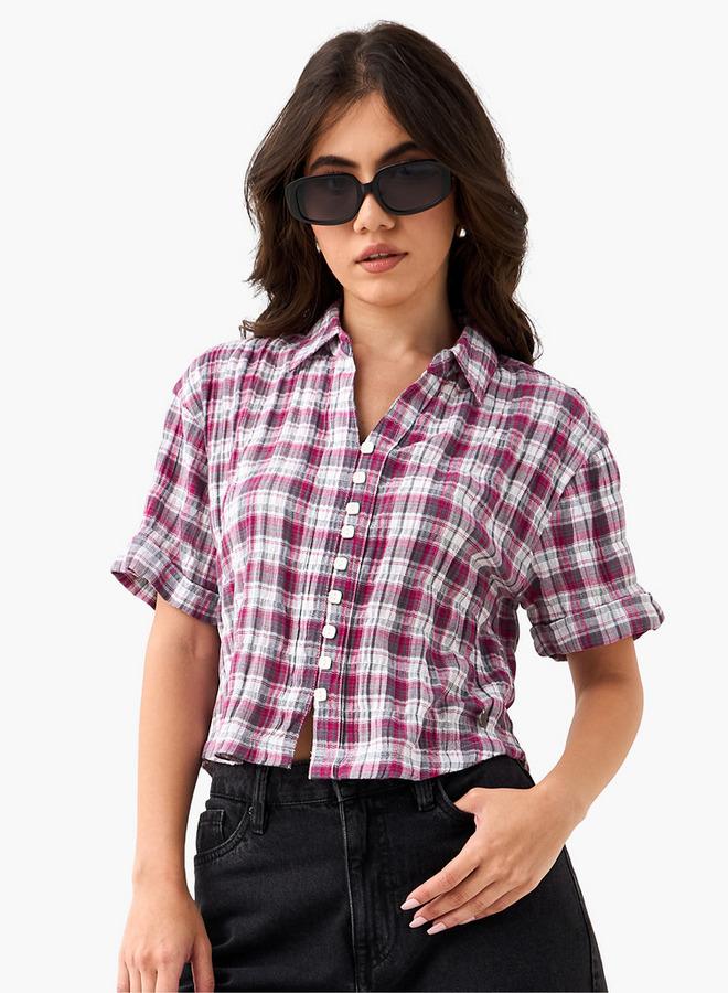 Lee Cooper Regular Fit Collared Checked Shirt - Image 1
