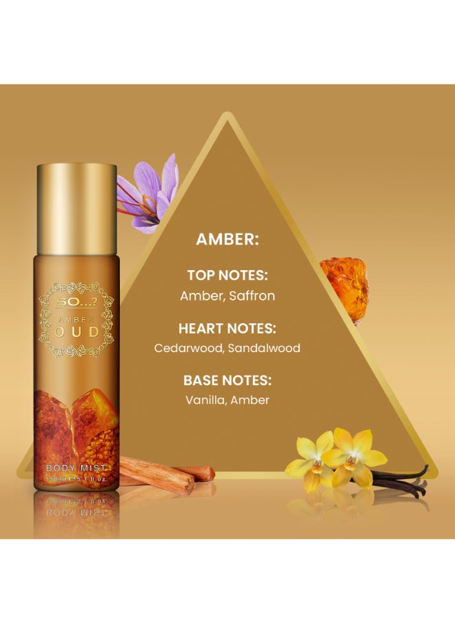 So..? Amber Oud Body Mist Long Lasting Fragrance Spray 150ml  - Image 3