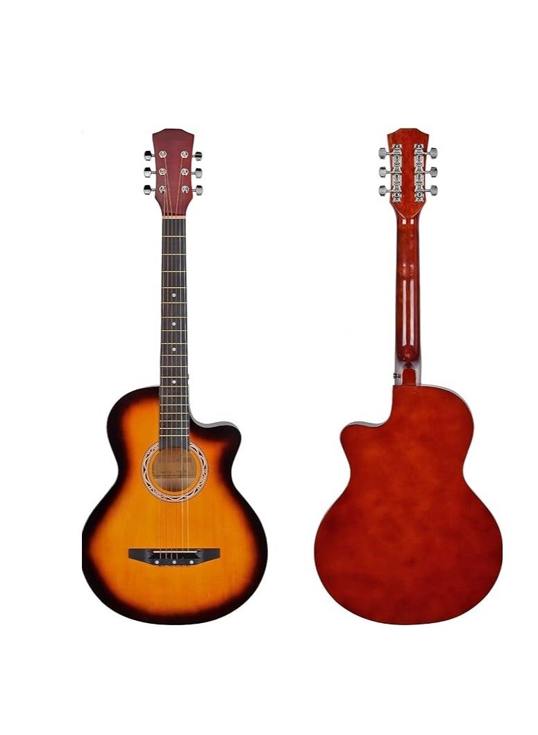 Megarya ميغاريا 38 بوصة جيتار أكوستيك بدي قطع الشمسية من خشب التنوب (شمسية) مع حقيبة ميغاريا للعرض - Image 2