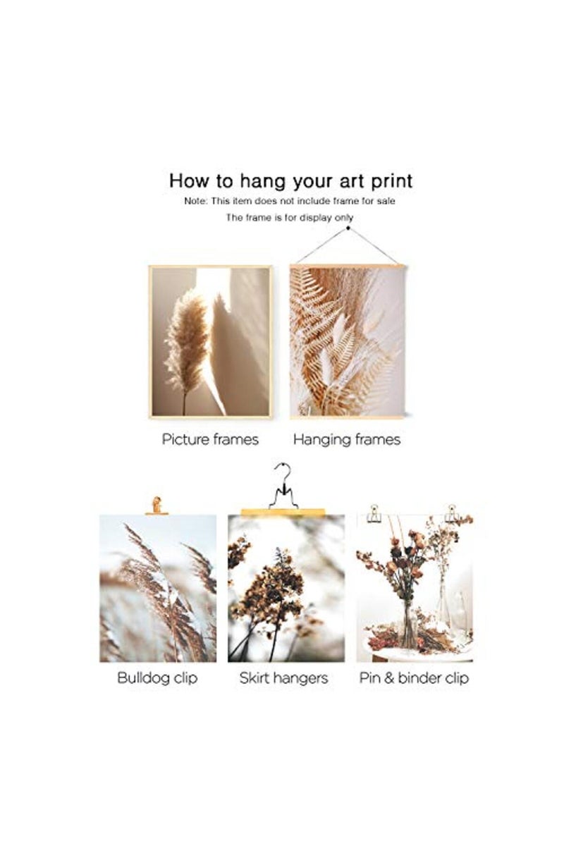 HoozGee Nature Landscape Plant Wall Art Prints Set of 6 Canvas Painting Minimalist Botanical Wall Decor Pictures Reed Dried Flower Plants Print Posters Set for Living Room Bedroom Decoration Home Decor - Image 5