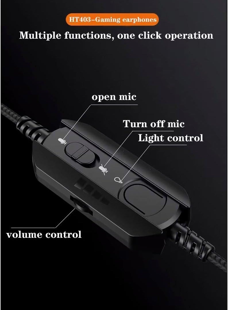 سماعة رأس للألعاب HT403 من بي اكسيلينت لليسو HT403، سماعة رأس PS4 بصوت محيطي 7.1 مع ميكروفون، للألعاب والكمبيوتر الشخصي، صوت جهوري ثقيل، تلسكوبية، عزل الضوضاء، سلكية، متوافقة مع منظور الشخص الأول، - Image 4