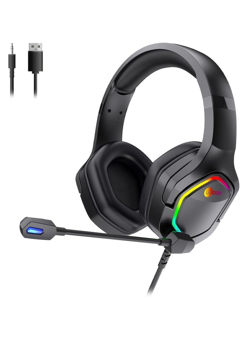 سماعة رأس للألعاب HT403 من بي اكسيلينت لليسو HT403، سماعة رأس PS4 بصوت محيطي 7.1 مع ميكروفون، للألعاب والكمبيوتر الشخصي، صوت جهوري ثقيل، تلسكوبية، عزل الضوضاء، سلكية، متوافقة مع منظور الشخص الأول، - Image 1