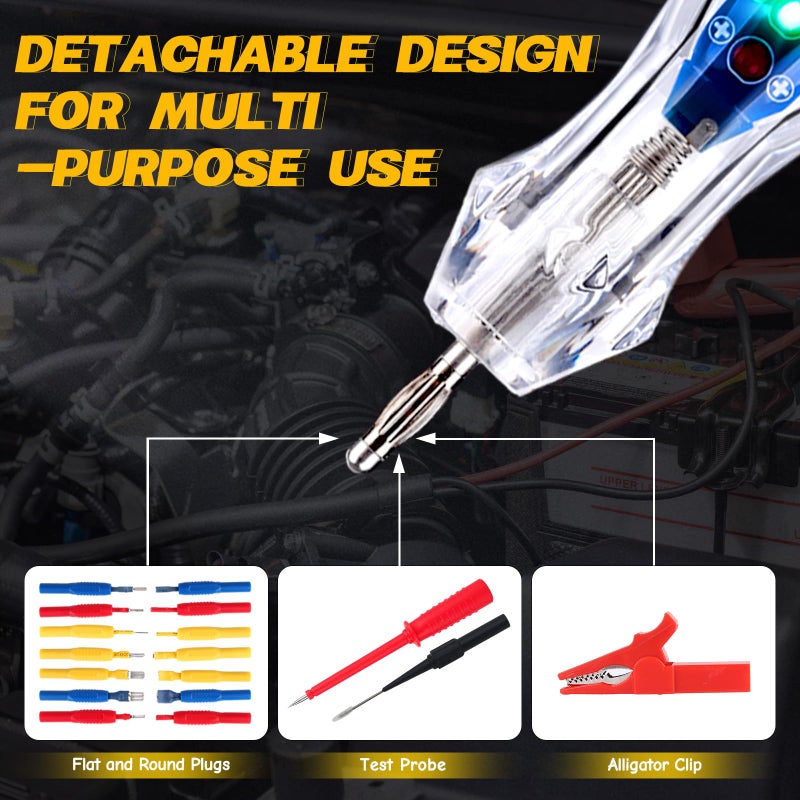 AWBLIN Test Light Probe Kit, 3-72V DC LED Digital Automotive Circuit Tester with Voltmeter, 18 Pieces Multi Function Auto Fuse Voltage Tester Electric Probe Test Kit - Image 2