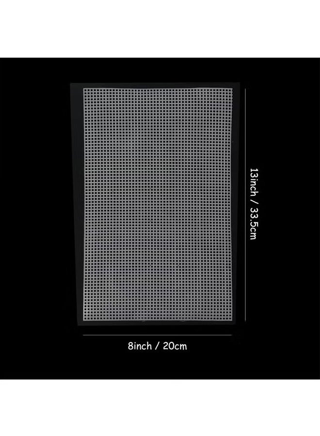 اتش واي 6 قطع من البلاستيك شبكة قماش صفائح ، صفائح قماش بلاستيكية شفافة ، تطريز إبرة شفافة كبيرة الحجم ، صفائح قماش فارغة لمشاريع التطريز ، صياغة خيوط الأكريليك ، مشاريع الكروشيه متماسكة - Image 2