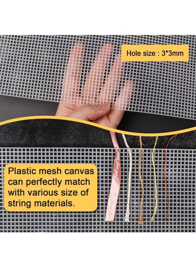 اتش واي 6 قطع من البلاستيك شبكة قماش صفائح ، صفائح قماش بلاستيكية شفافة ، تطريز إبرة شفافة كبيرة الحجم ، صفائح قماش فارغة لمشاريع التطريز ، صياغة خيوط الأكريليك ، مشاريع الكروشيه متماسكة - Image 3