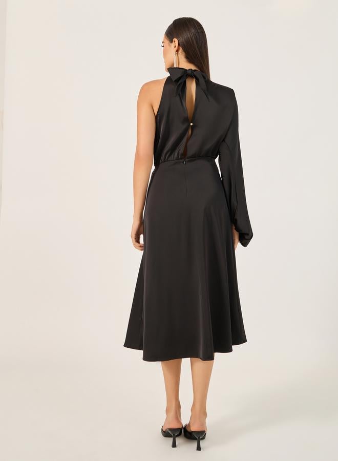 ستايلي فستان أسود غير متماثل - Image 5