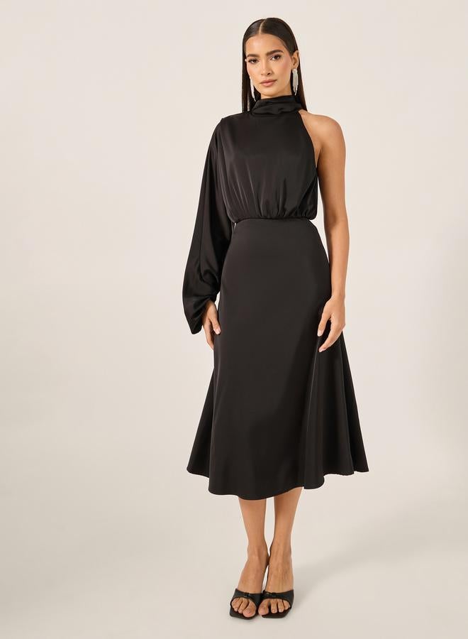 ستايلي فستان أسود غير متماثل - Image 2