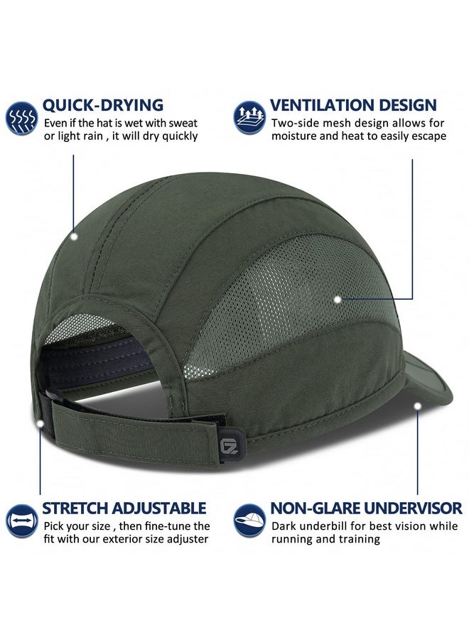 GADIEMKENSD - Cooling Running Hat Quick Dry Summer Baseball Cap Upf50+ Sports Sun Caps Breathable Mesh Trucker Dad Hats Unstructured For Golf Tennis Hiking Gym Travel Camping Army Green L - Image 1