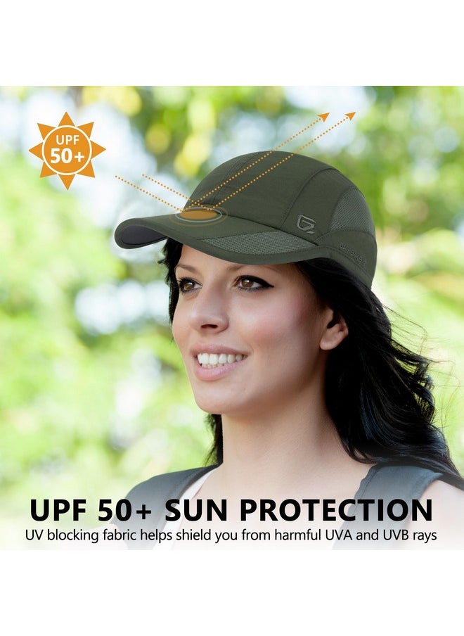 GADIEMKENSD - Cooling Running Hat Quick Dry Summer Baseball Cap Upf50+ Sports Sun Caps Breathable Mesh Trucker Dad Hats Unstructured For Golf Tennis Hiking Gym Travel Camping Army Green L - Image 1