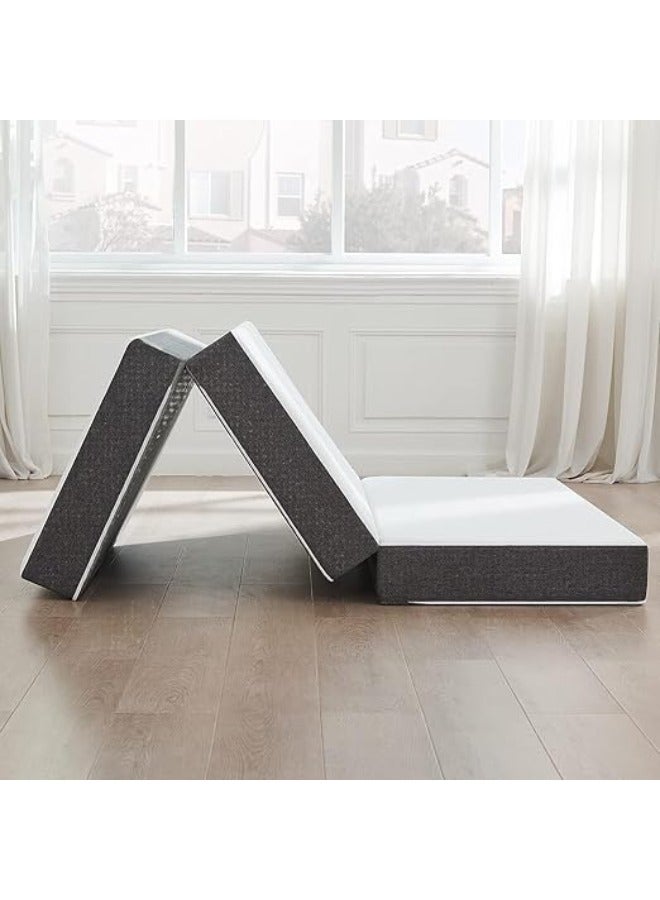 كستم ديكو مرتبة Kustom Deco قابلة للطي، مرتبة ثلاثية قابلة للطي من الإسفنج الذكي مع غطاء تخزين (حجم فردي - العرض 180 × الطول 120 × الارتفاع 14 سم)  - Image 1